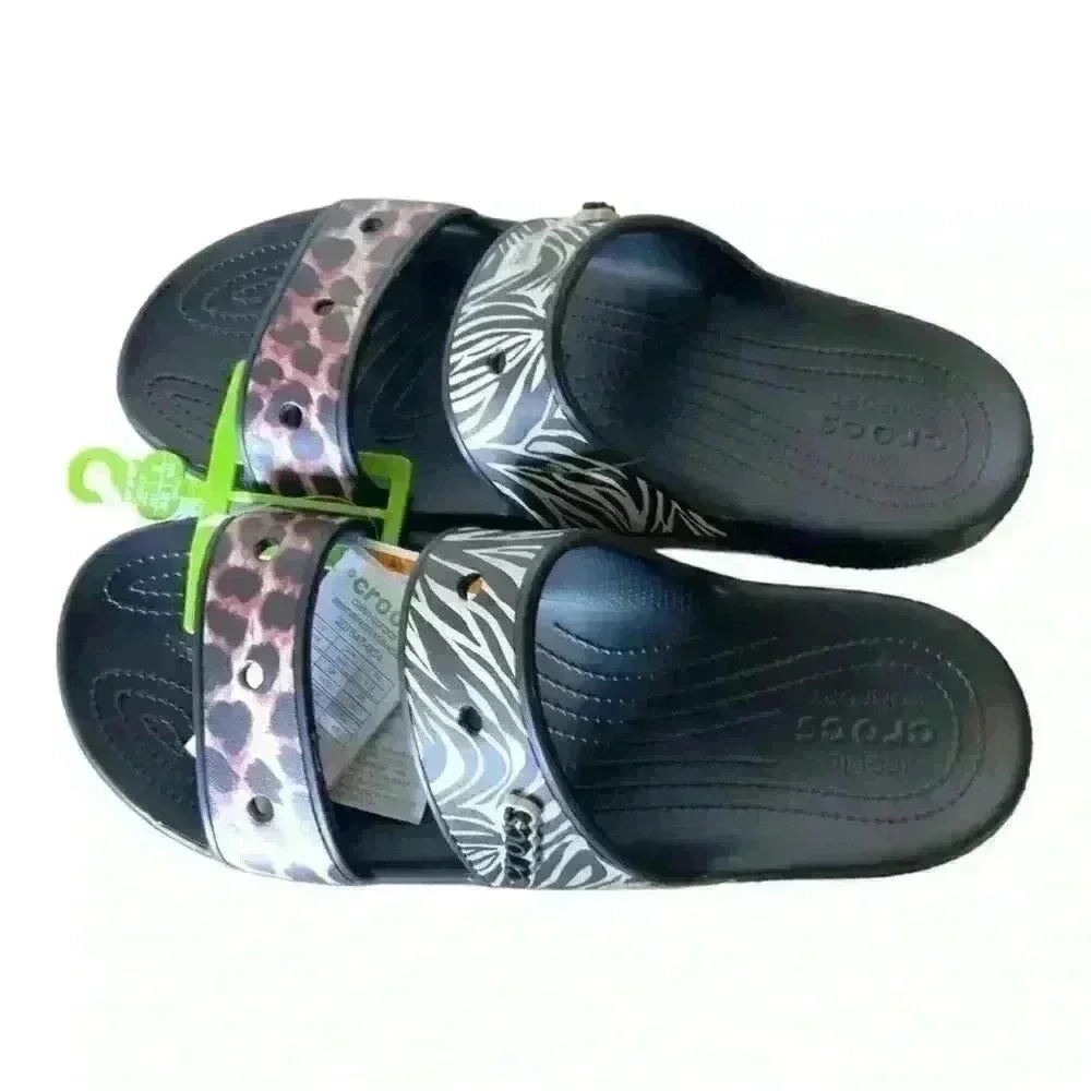 Crocs Classic Animal Remix Two-Strap Slide Sandals Men's Size 14 Shoes NEW